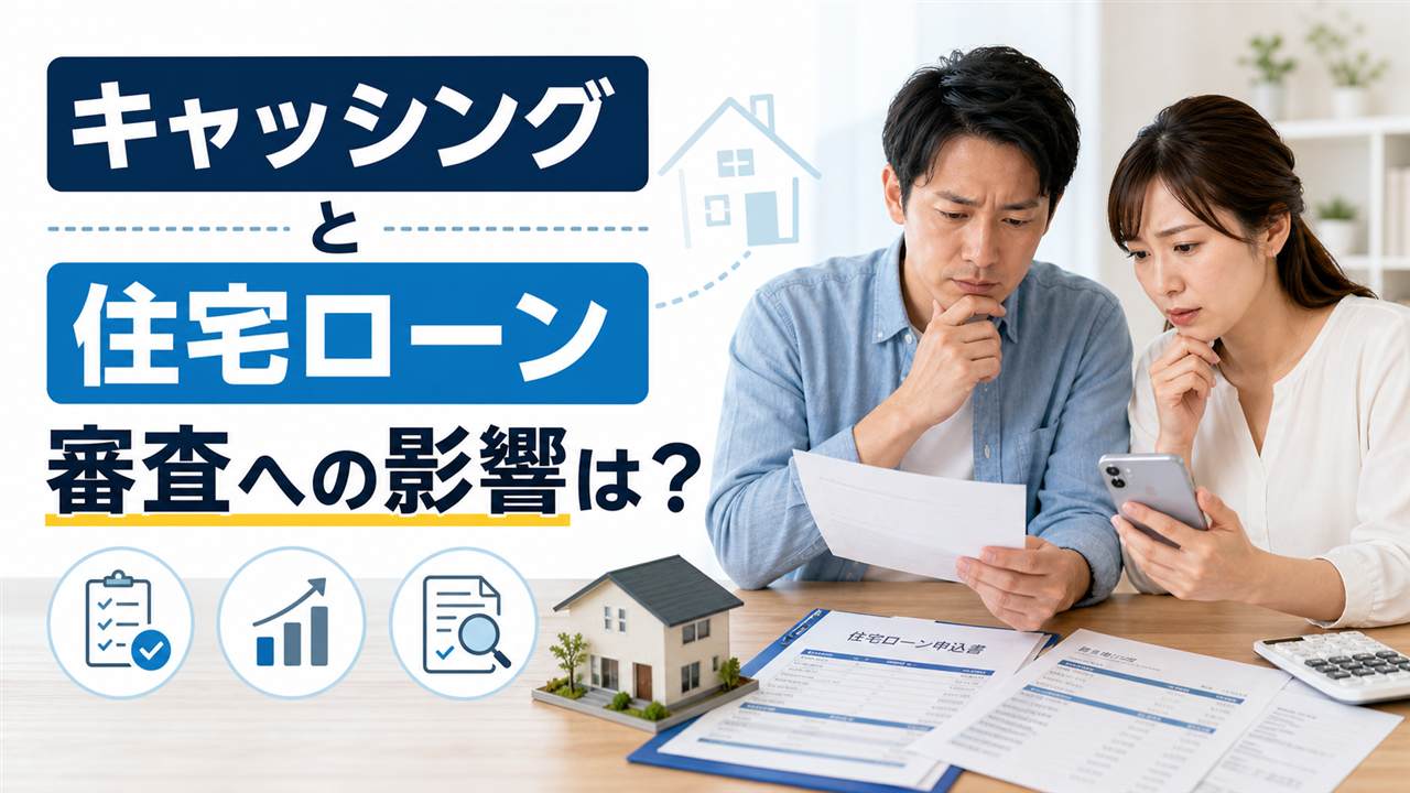 キャッシングと住宅ローン審査への影響を確認する夫婦のイメージ