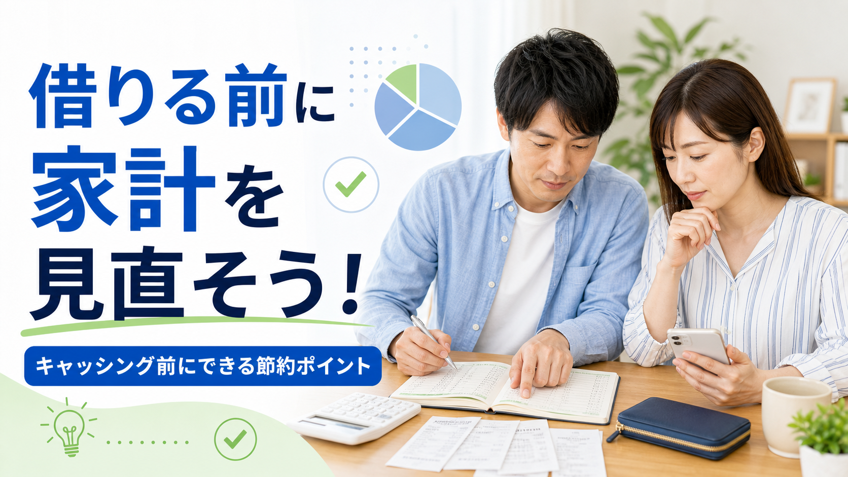 キャッシングを利用する前に家計を見直す節約ポイントと返済計画を解説するイメージ画像